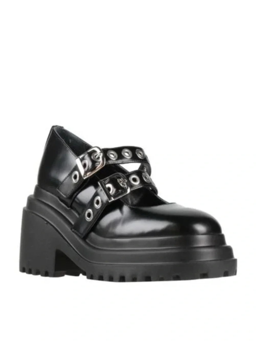 NWOB Maje Black Leather Platform Mary Jane “Babies” with Silver Eyelets